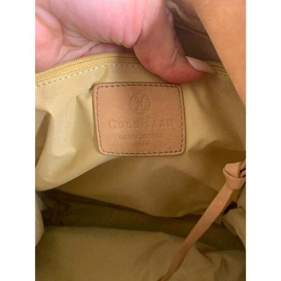 Cole Haan Leather Suede Tan Sierra Purse Fringe - Picture 2 of 10